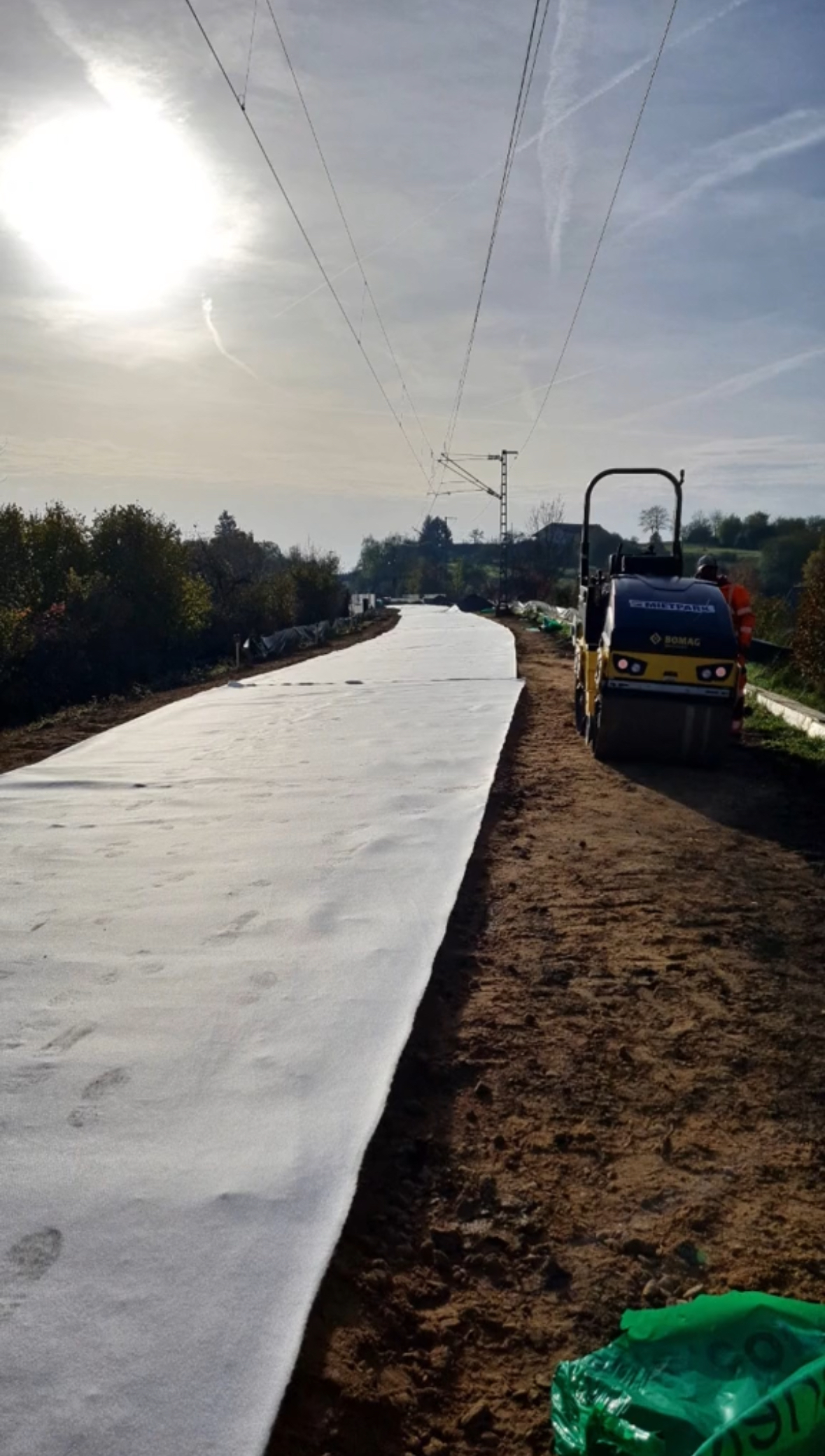 Tragschicht und Geotextil